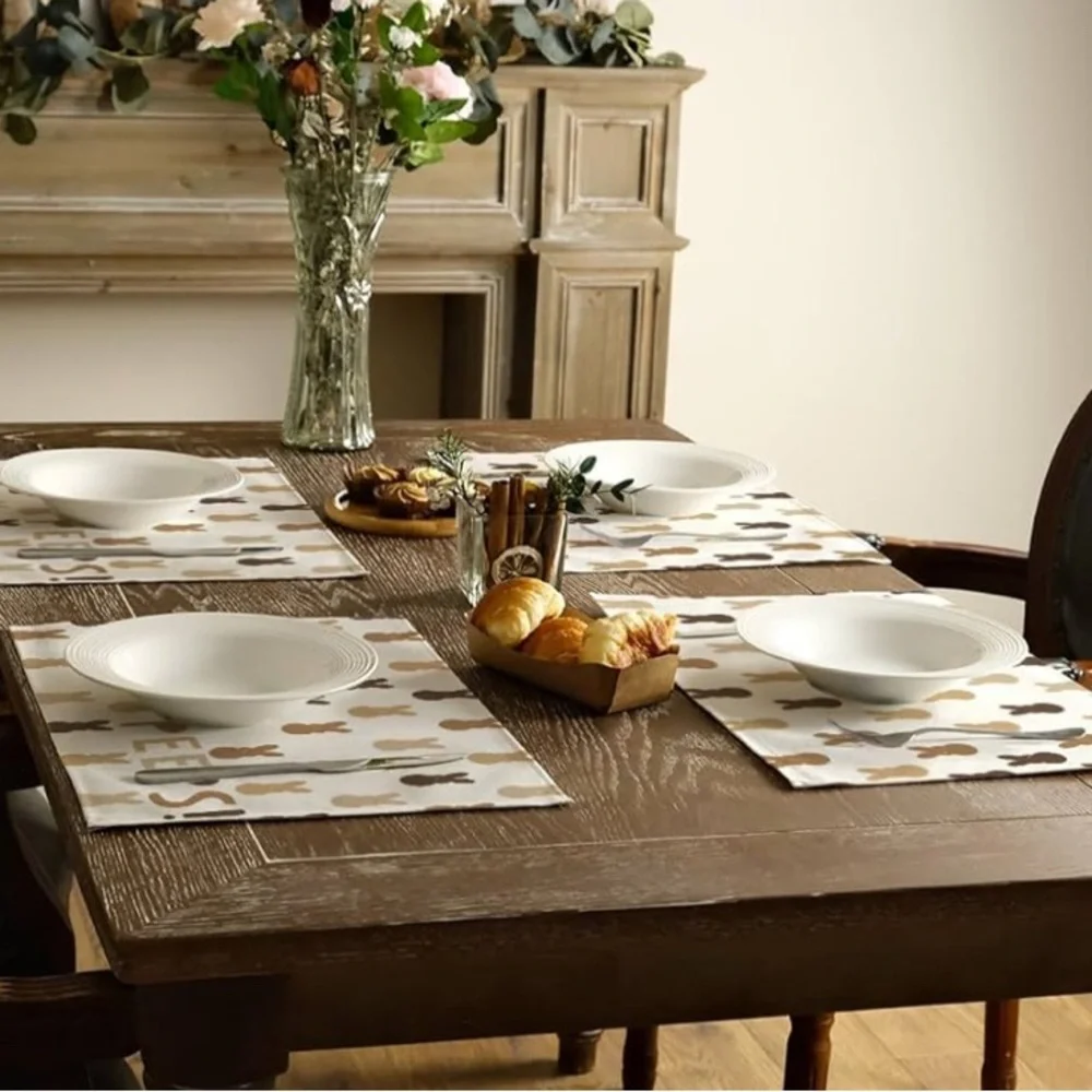 Beige Bunny Easter Placemats 12x18 Inch Set of 4 Peep NWOT 3 for $20